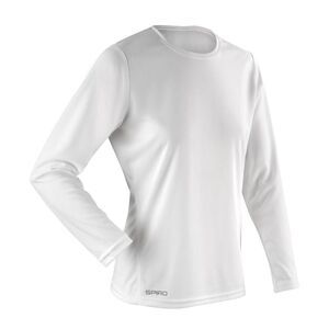 Spiro Womens/Ladies Performance Long-Sleeved T-Shirt / White